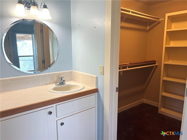 184 Guadalupe Hills Ln, Seguin, TX 78155 - bathroom featuring vanity and a spacious closet