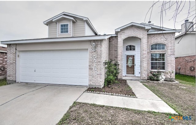 view of front of home with a garage