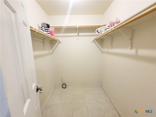 view of walk in closet