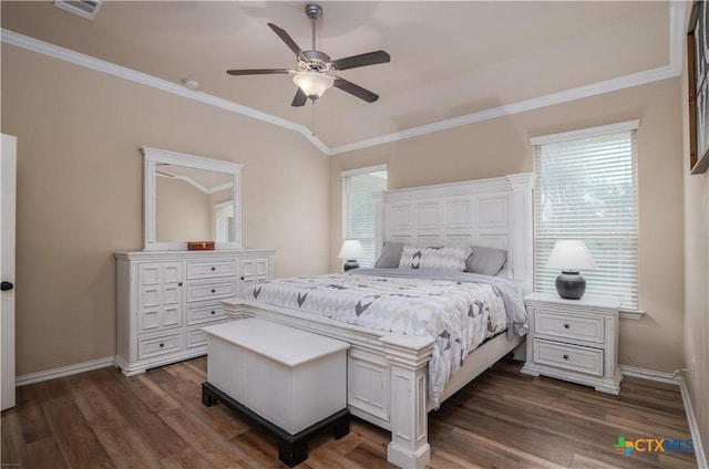 4208 Brookhaven Dr, Temple, TX 76504 - bedroom with crown molding, wood finished floors, and a ceiling fan