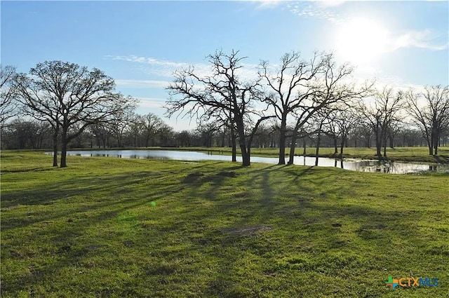 view of yard featuring a water view