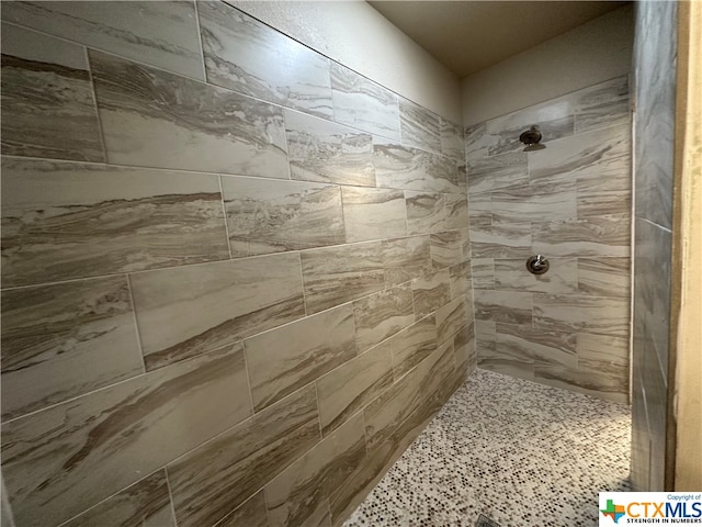 bathroom featuring tiled shower