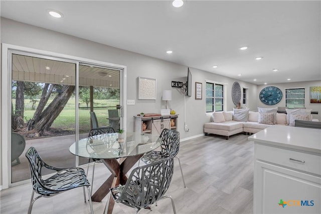 735 Slawson Ln, Killeen, TX 76542 - dining space with recessed lighting, healthy amount of natural light, baseboards, and light wood-style floors