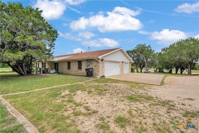 735 Slawson Ln, Killeen, TX 76542 - view of front of property with an attached garage, driveway, brick siding, and a front yard