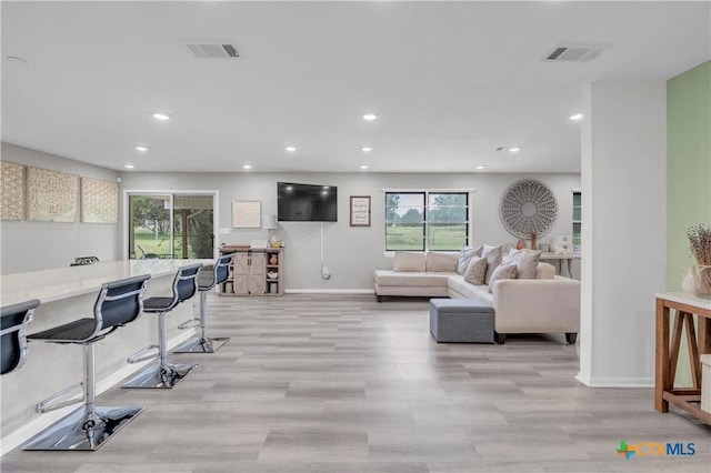 735 Slawson Ln, Killeen, TX 76542 - living room with recessed lighting, baseboards, and light wood-style flooring