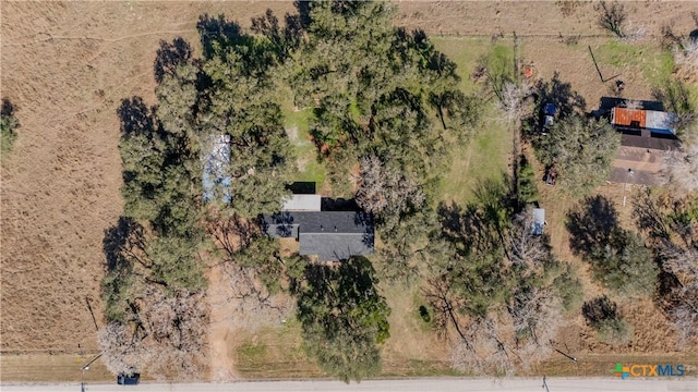 drone / aerial view featuring a rural view