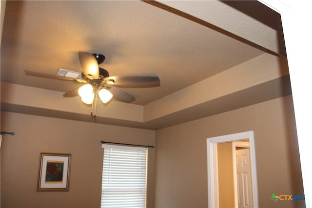 interior details with visible vents and ceiling fan