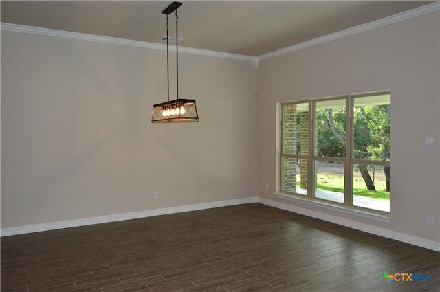 850 County Road 3152, Kempner, TX 76539 - spare room with dark wood finished floors and crown molding