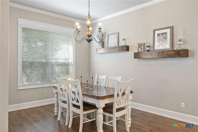 6319 Drexel Loop, Temple, TX 76502 - dining area featuring a chandelier, wood finished floors, and crown molding