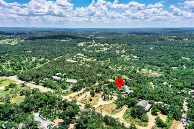 1606 Lone Man Mountain Rd, Wimberley, TX 78676 - aerial overview of property's location with a heavily wooded area