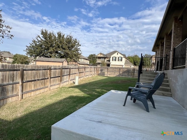 view of yard with a deck