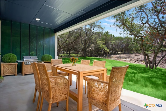 view of patio / terrace featuring a grill