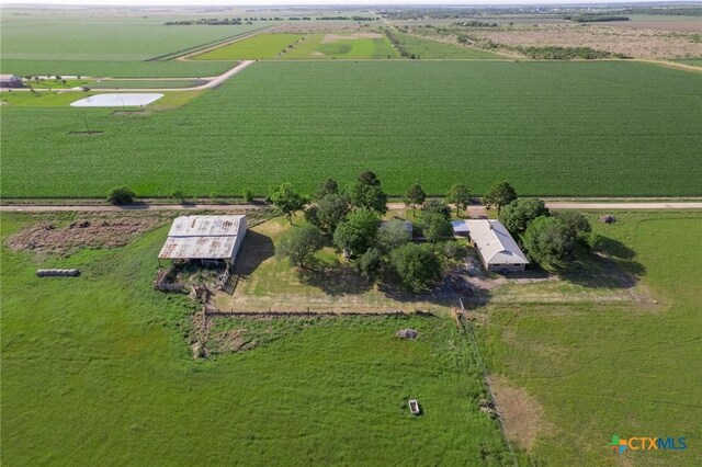 birds eye view of property featuring a rural view