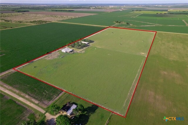 drone / aerial view with a rural view
