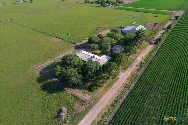 aerial view featuring a rural view