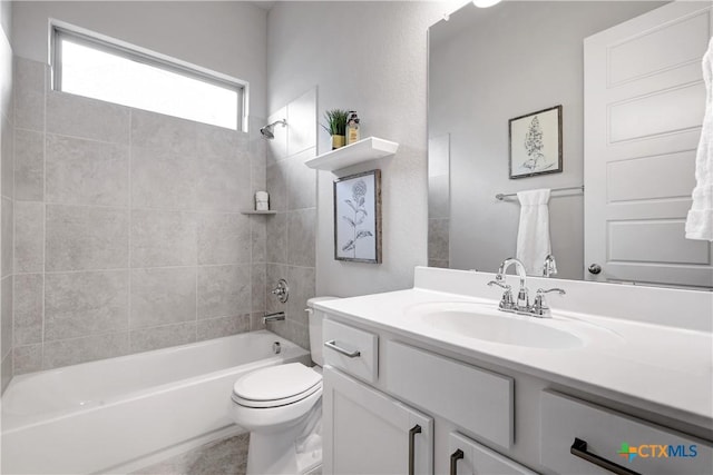 513 Foxbrook Way, Cibolo, TX 78108 - full bathroom with vanity, bathtub / shower combination, and toilet