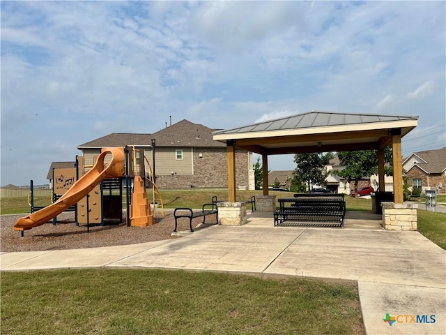 513 Foxbrook Way, Cibolo, TX 78108 - community play area featuring a gazebo and a lawn