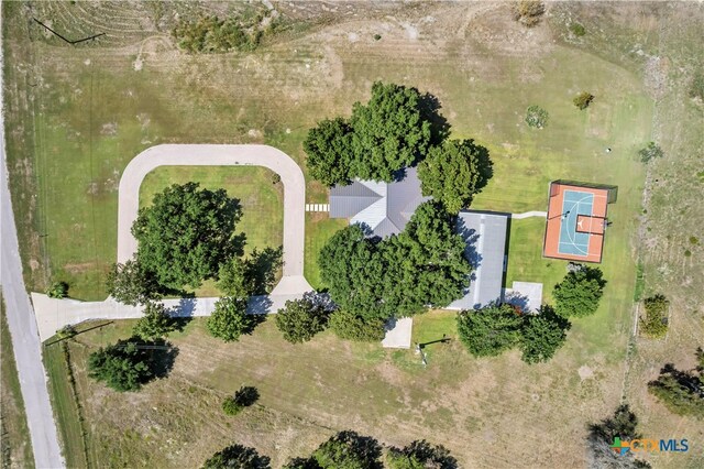 aerial view with a rural view