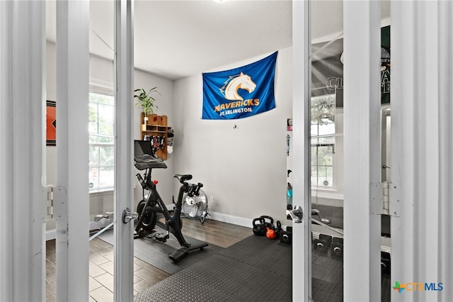 3256 Province Pt, Harker Heights, TX 76548 - exercise room featuring baseboards and wood finished floors