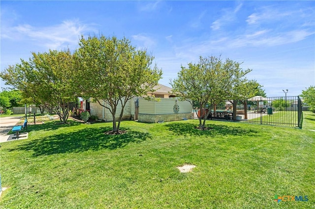 view of yard with fence
