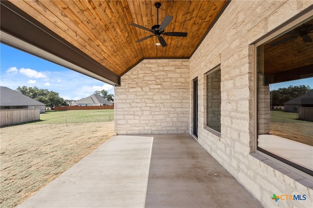 view of patio / terrace with ceiling fan