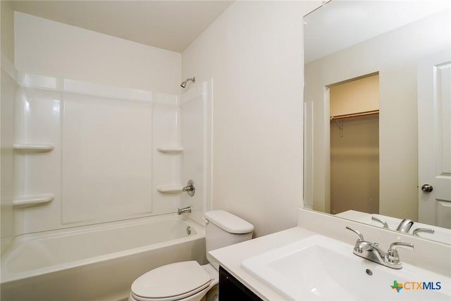 613 S 24th St, Temple, TX 76501 - bathroom with vanity, toilet, and washtub / shower combination