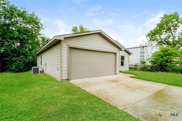 613 S 24th St, Temple, TX 76501 - view of property exterior featuring a yard, central air condition unit, and an outbuilding