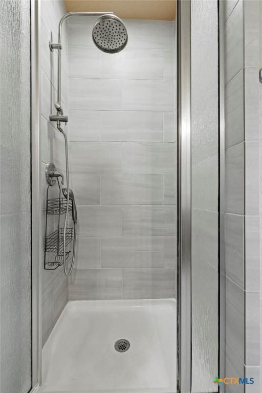 bathroom featuring a shower stall