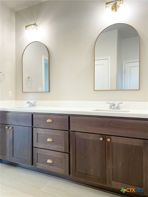 bathroom featuring vanity and tile patterned floors