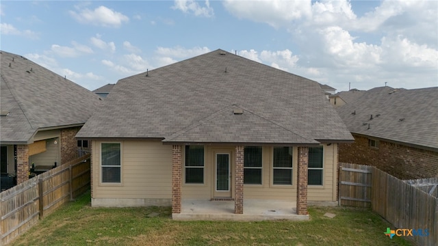 3411 Aubree Katherine Dr, Killeen, TX 76542 - rear view of property featuring a patio, a fenced backyard, and roof with shingles