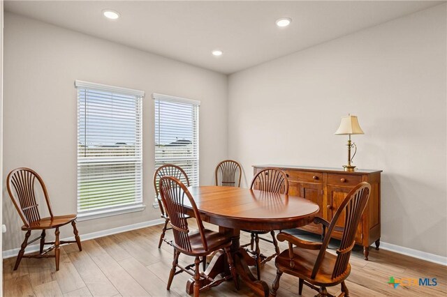 7109 Hammermill Ln, Temple, TX 76502 - dining space featuring light wood-type flooring and recessed lighting