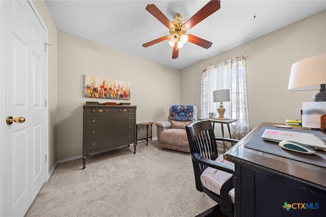 2903 Curtis Dr, Copperas Cove, TX 76522 - home office featuring ceiling fan and carpet floors
