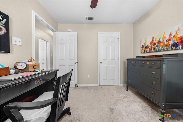2903 Curtis Dr, Copperas Cove, TX 76522 - office featuring light colored carpet and a ceiling fan
