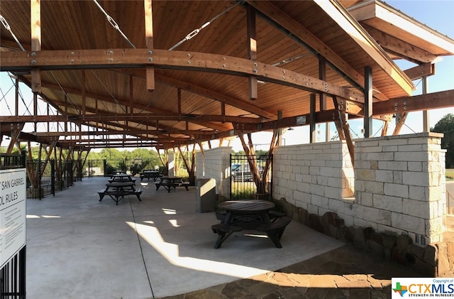 view of patio featuring a gazebo