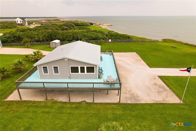 1007 N Washington Blvd, Port Oconnor, TX 77982 - entry to storm shelter with a water view