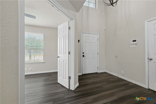 entryway with dark hardwood / wood-style floors