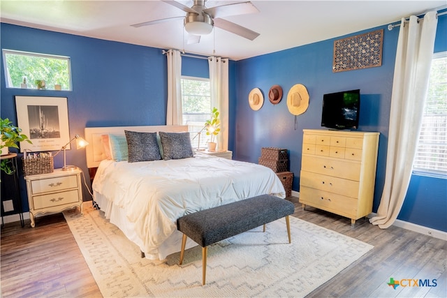 503 Maresh St, Taylor, TX 76574 - bedroom featuring wood finished floors and ceiling fan