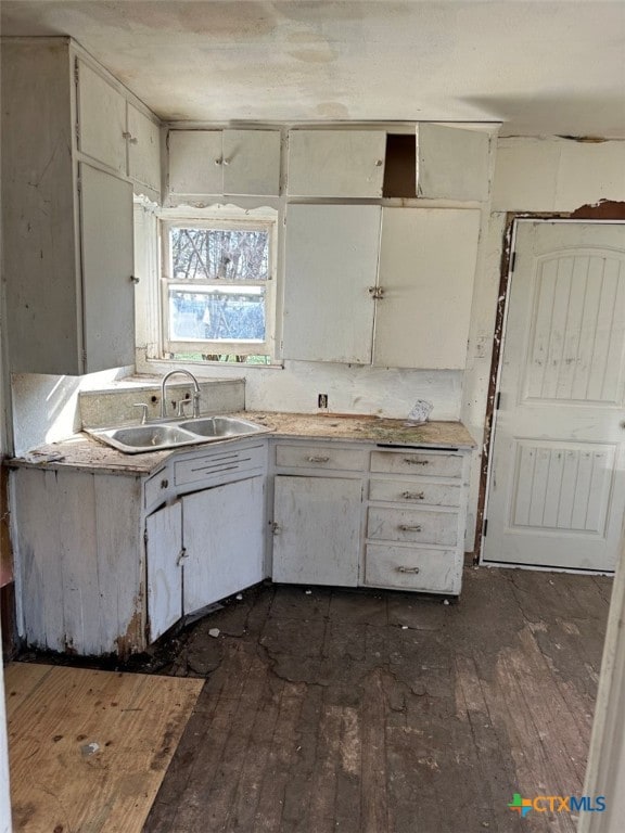 kitchen with sink and dark wood-type flooring