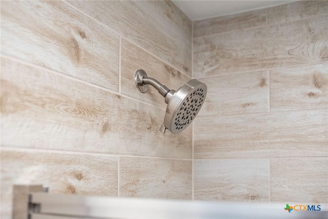 interior details featuring a shower