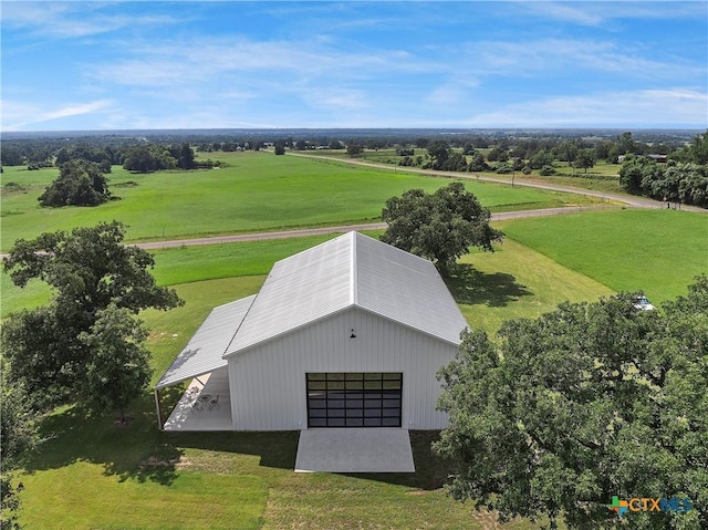 drone / aerial view with a rural view