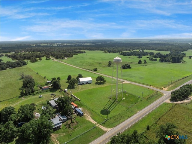 drone / aerial view with a rural view