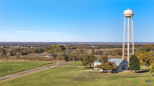 aerial view featuring a rural view