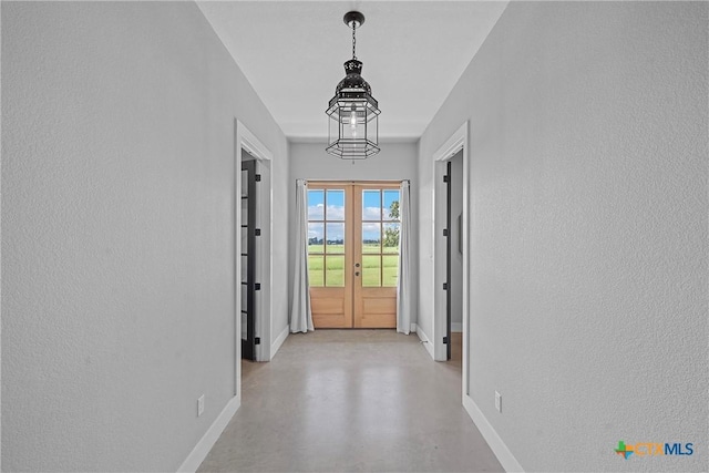 corridor with french doors