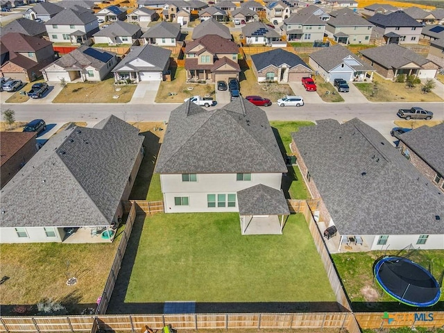 aerial view with a residential view