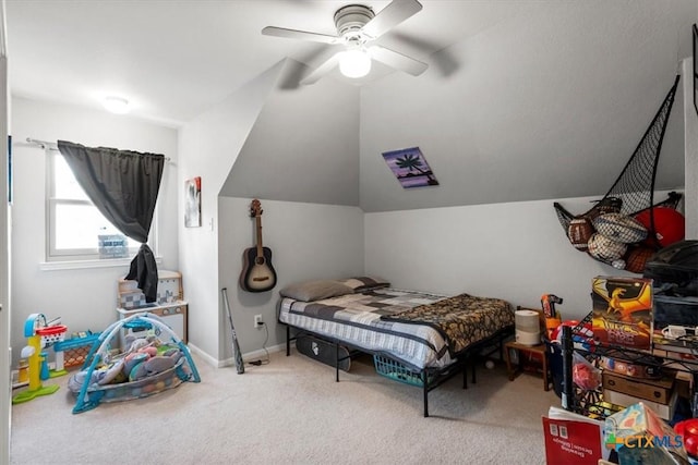 713 End O Trl, Harker Heights, TX 76548 - carpeted bedroom featuring vaulted ceiling and a ceiling fan