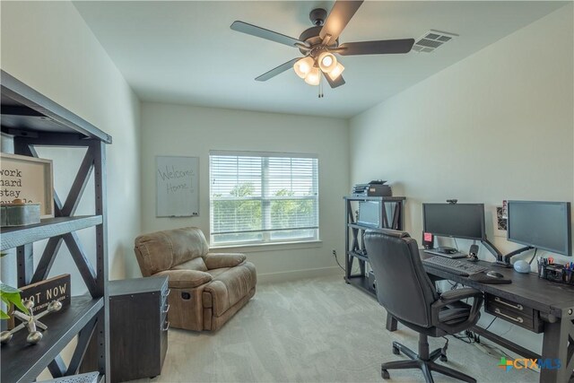 4324 Cedar Creek Rd, Temple, TX 76504 - office featuring carpet floors, ceiling fan, and baseboards