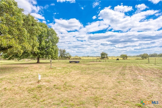 view of yard with a rural view