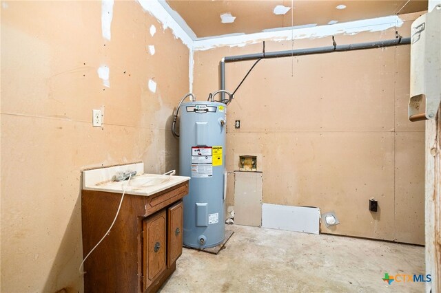 utilities featuring water heater and sink