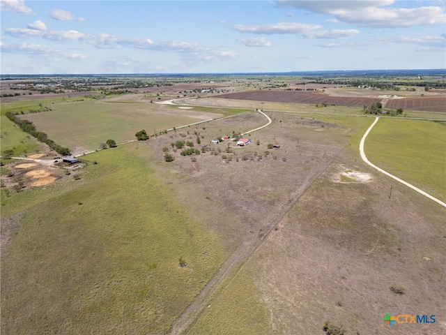 aerial view with a rural view