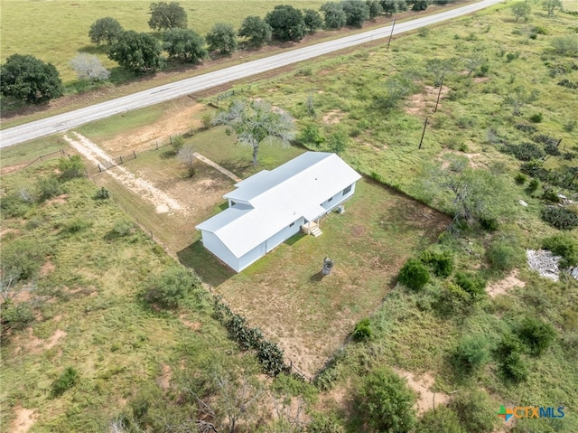 drone / aerial view with a rural view